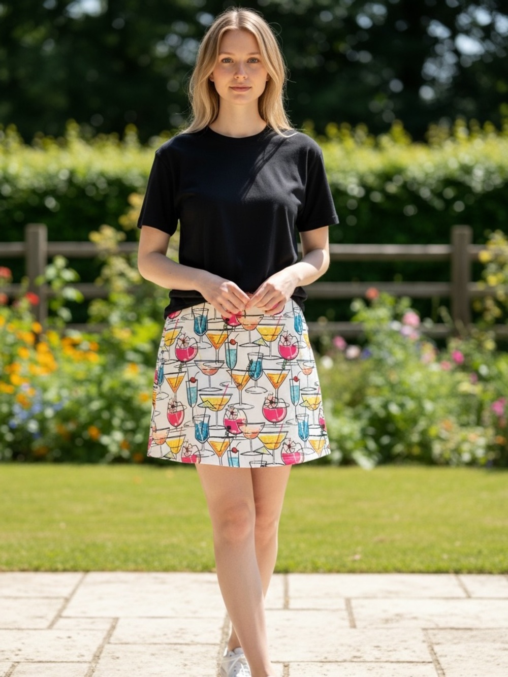 B-Skinz Cocktail Print Skort, NWOT